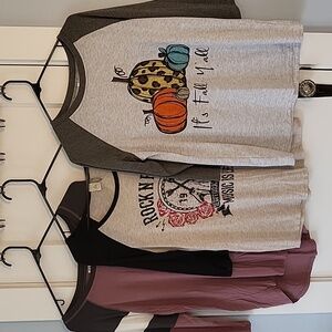3pc Bundle! Raglan Sleeve Graphic Baseball Tees!